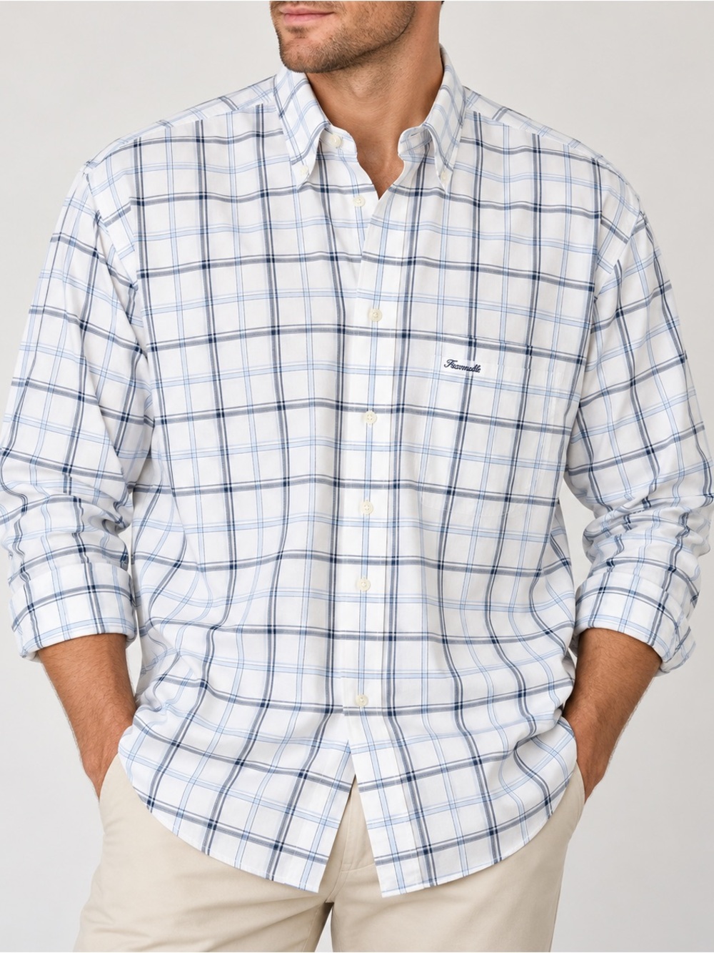 Faconnable Albert Goldberg Plaid Button Down Shirt XXL